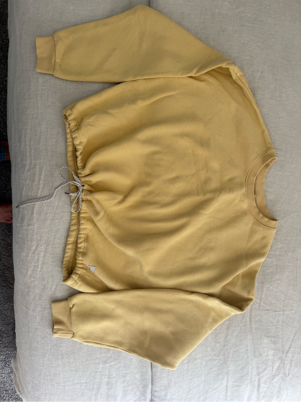 Vuori Light Yellow Crewneck Sweatshirt with Drawstring Hem